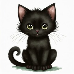 black and white cat with cute eyes