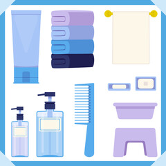 バス用品イラストセット