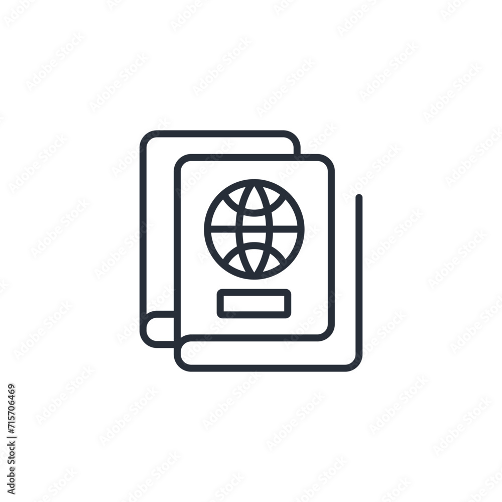 Poster passport icon. vector.editable stroke.linear style sign for use web design,logo.symbol illustration.