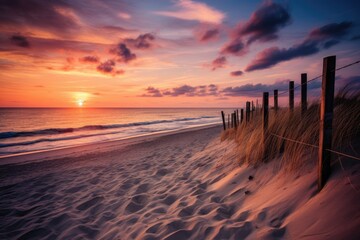 Baltic Serenity - Sunset on the Clear Shores of Poland's Baltic Sea - obrazy, fototapety, plakaty