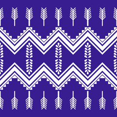 Ikat seamless pattern ethnic oriental traditional background used color navy and white design for carpet,curtain,clothing, wrapping paper,wallpaper,texture,textiles,tile,fabric , batik.