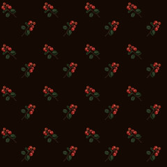 Christmas Berries Seamless Pattern