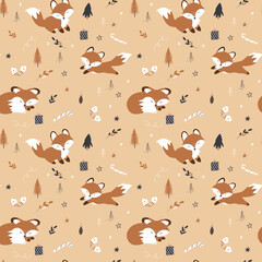 Christmas Foxy Pattern