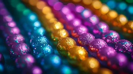 Foto op Plexiglas Bright festive background made of colored beads © Alina