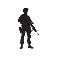 Duty's Symphony: Soldier Silhouette Series Unveiling the Harmonious Dedication to Military Duty - Soldier Illustration - Soldier Vector - Military Silhouette
