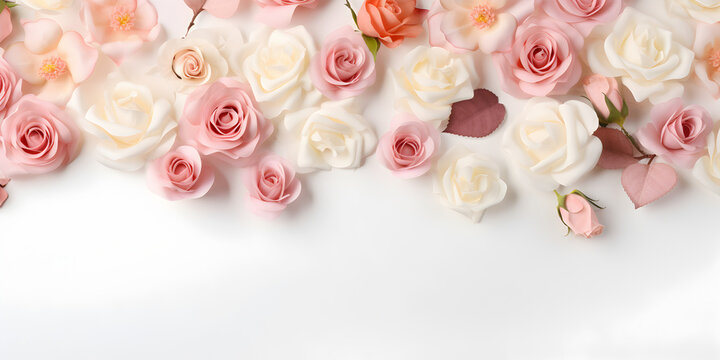 Romantic White Background with Rose Petals,HD wallpaper