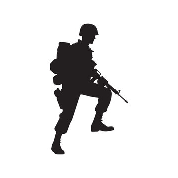 Unseen Valor: Soldier Silhouette Collection Depicting the Unspoken Heroism of Military Service - Soldier Illustration - Soldier Vector - Military Silhouette
