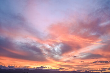 Fototapeta na wymiar sky at sunset view of the mountains and the Mediterranean Sea 1