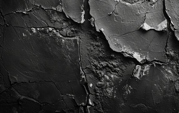 Cracked Paint Texture in Monochrome High-Resolution Stock Photo