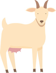 Healthy farm goat icon cartoon vector. Calcium goat. Cream nutrition