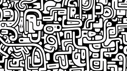 Funny doodle seamless pattern, artistic background