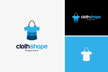 Vector business retail of cloth shop fashion store logo design template