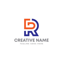 Letter mark logo design. Letter GR logo