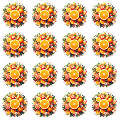 oranges on white background