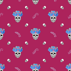 Skull Dia De Muertos Pattern