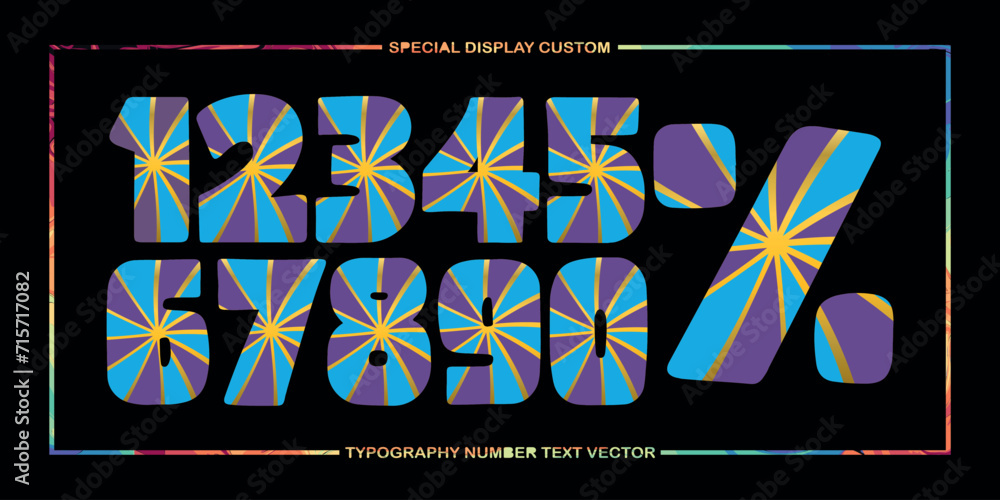 Aufkleber assorted digital custom vector numbers. minimum. color gradation. dark. banner network. 3d effect. d