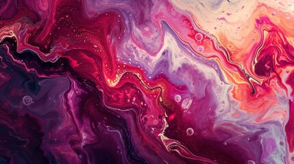 Colorful abstract liquid marble texture, fluid art. Very nice abstract violet red design swirl background.