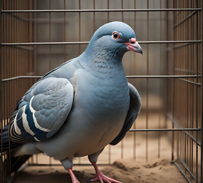 Grey pigeon. Beautiful pigeon close up. City birds. Wood Pigeon. gray dove. generative Ai