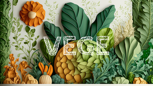 Vegetarian wallpaper with colorful fresh fruits vegan mosaic 4K