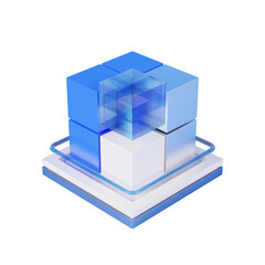 Database information and cloud storage icon isolated on transparent background 