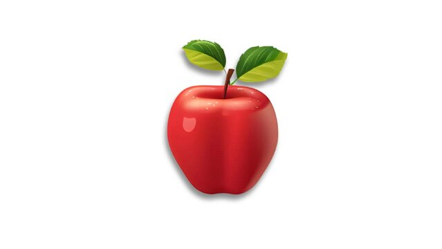 Apple Icon of nice animated for your Fruit isometric videos easy to use with Transparent Background