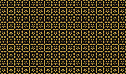Luxury floral geometric pattern. Seamless vector background. Dark and gold ornament. Graphic floral pattern.	
