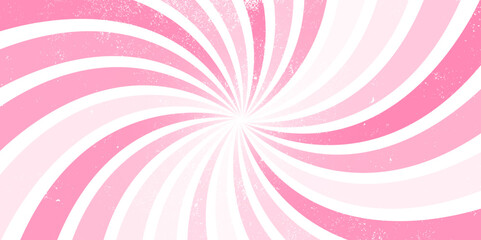 Pink Swirl Grunge Sunburst Pattern Background. Rays. Radial. Summer Banner. Vector Illustration