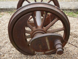 Historical wheel axles of a locomotive