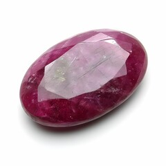 Fiery Elegance - Oval-shaped Ruby Gemstone Isolated on White