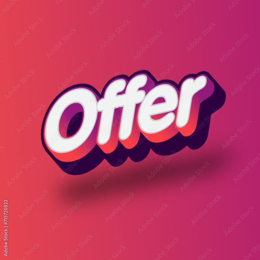 Poster 3D Offer text banner art