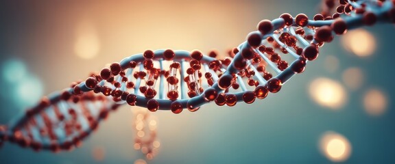 3d illustration of rotating DNA glowing molecule on blue background