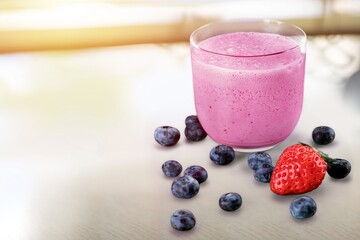 Fruit food tasty healthy berry drink in glass