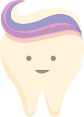 Tooth with rainbow paste icon cartoon vector. Smile fairy. Dental care