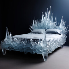 Bed inspired by ice crystal