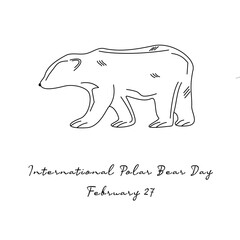 For the purpose of celebrating International Polar Bear Day, this one line artwork is suitable.