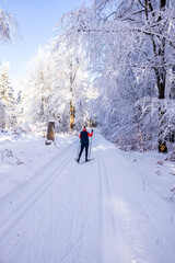Langlaufrunde bei bestem Kaiserwetter im verschneiten Th&uuml;ringer Wald bei Floh-Seligenthal - Th&uuml;ringen - Deutschland