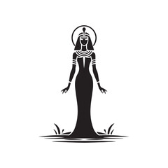 Pharaoh's Portrait: Cleopatra Silhouette Set Crafted as a Timeless Portrait of Regal Grandiosity - Cleopatra Illustration - Cleopatra Vector - Cleopatra Egyptian Goddess Silhouette
