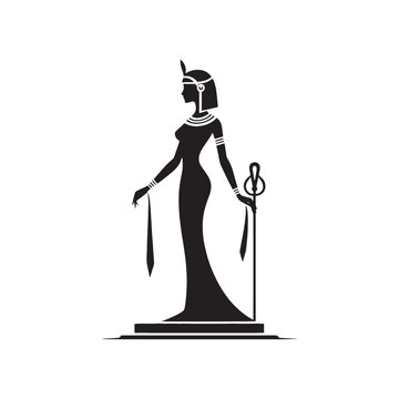 Serenade of Sovereignty: Cleopatra Silhouette Set Harmonizing the Echoes of Ancient Majesty - Cleopatra Illustration - Cleopatra Vector - Cleopatra Egyptian Goddess Silhouette
