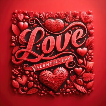 Happy Valentine's Day Greeting Card 3d realistic style. The concept for a Valentines Day February 14 holiday banner
