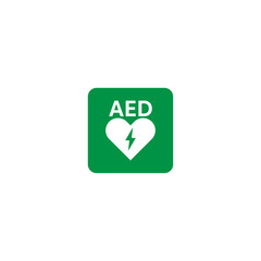 Emergency first aid defibrillator icon  isolated on white background  