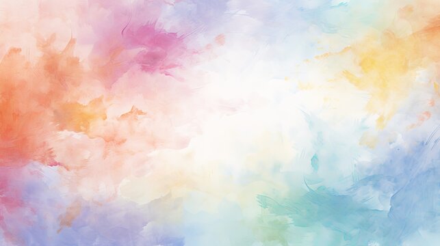 A soft pastel multi-colored splatter pattern on a white background