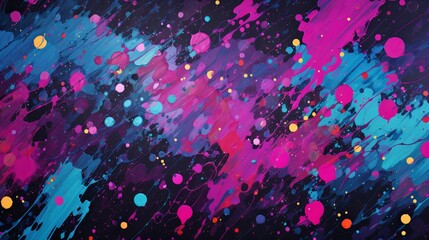 A vivid purple pink and turquoise splatter pattern