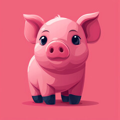 Fototapeta premium flat vector, illustration, logo of funny pig