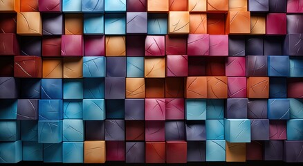A vibrant display of creativity and organization, as a wall of colorful post-it notes in shades of...