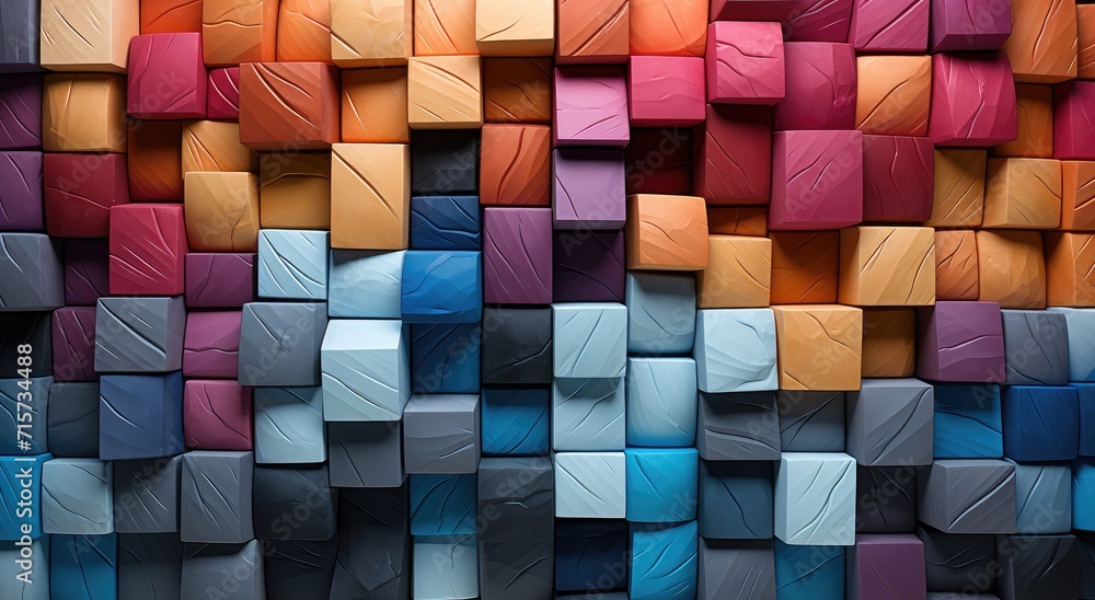 Poster an eye-catching display of vibrant post-it notes forms a mesmerizing wall of color and pattern, invi