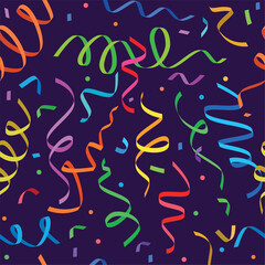 Fototapeta premium Confetti pattern. Party ribbons collection recent vector seamless background
