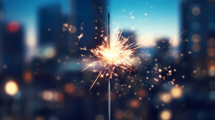 Beautiful fireworks background at night for holiday decoration