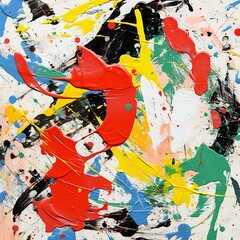 Abstract colorful paint splashes on white background,  Grunge style