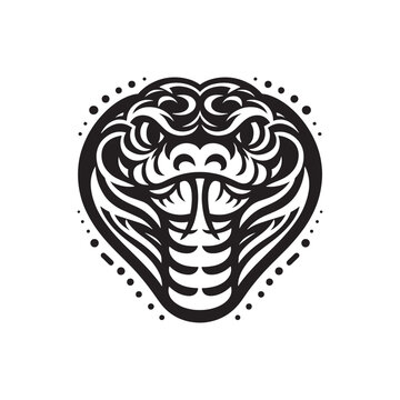 Ethereal Serpentines: Snake Face Silhouette Set Unveiling the Mystical Essence of Reptilian Shadows - Snake Face Illustration - Snake Face Vector - Reptile Silhouette
