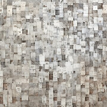 Background of the old grunge wall with a pattern of squares © Midnight
